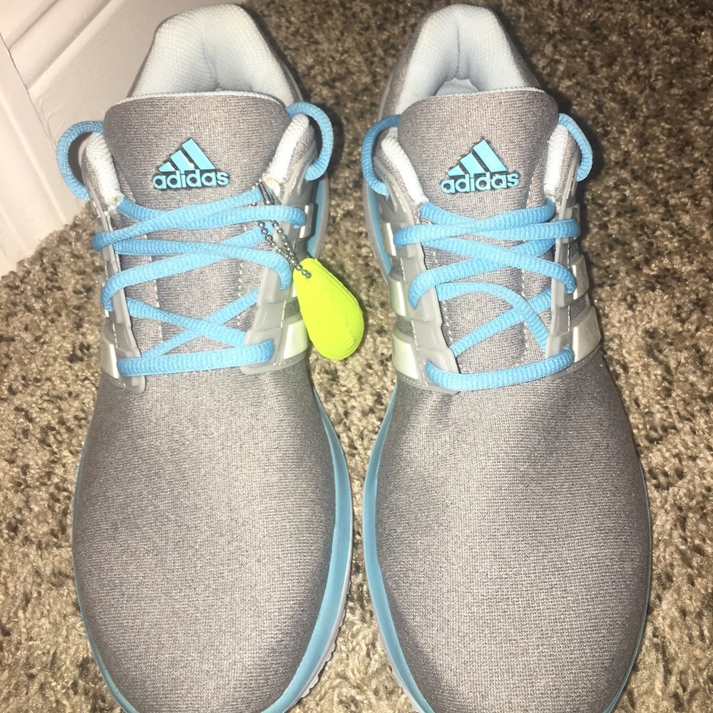 Grey and blue adidas sneakers